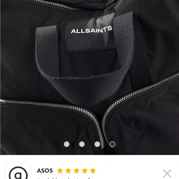 All Saints Black Travel Bag - Picture 6 of 16